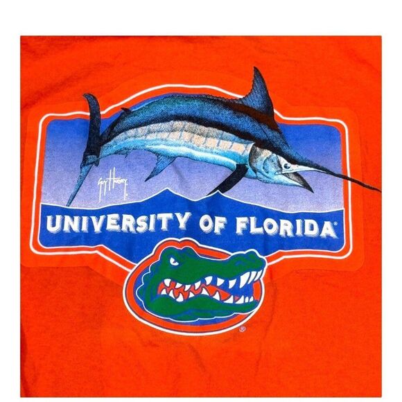 Guy Harvey University Of Florida UF Gators Orange Graphic T-Shirt S Swordfish FL - Picture 1 of 6